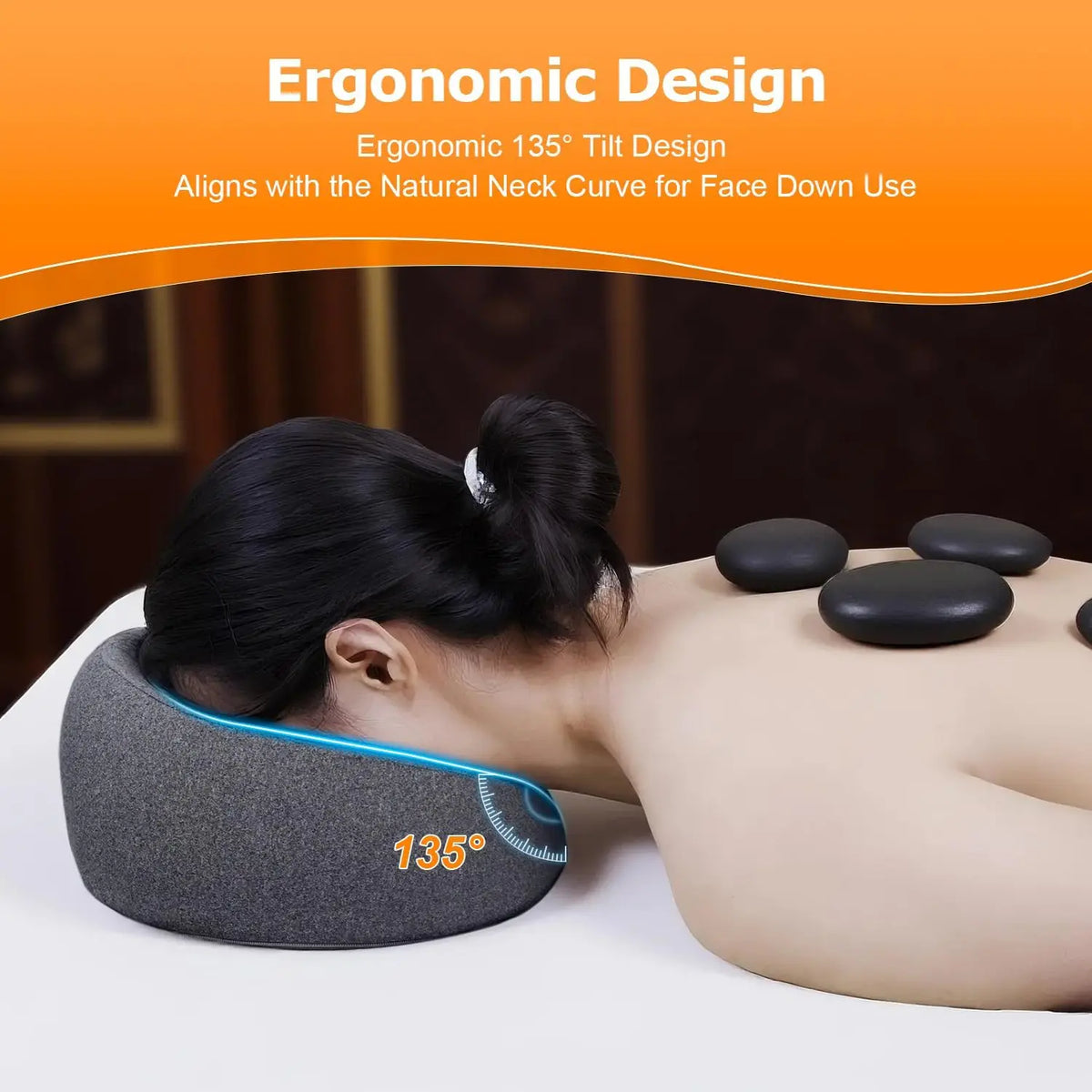 Memory Foam Face-Down Pillow | Massage Headrest & Eye Support Massage Support Pillow QXL