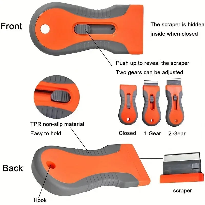 Telescopic Scraper Tool Set – 10 Blades | Label & Paint Remover Scraper Tool Set QXL