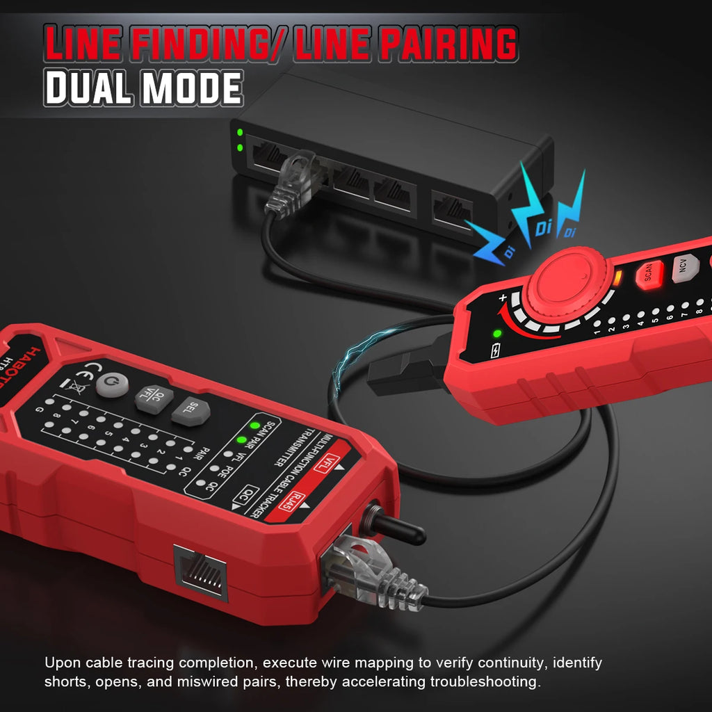 HT801A/B Network Cable Tester | PoE RJ45 RJ11 Line Finder Network Cable Tester QXL