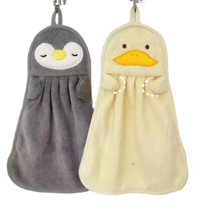 3-Pack Cartoon Penguin Duck Hand Towels | Soft & Absorbent Novelty Hand Towels QXL