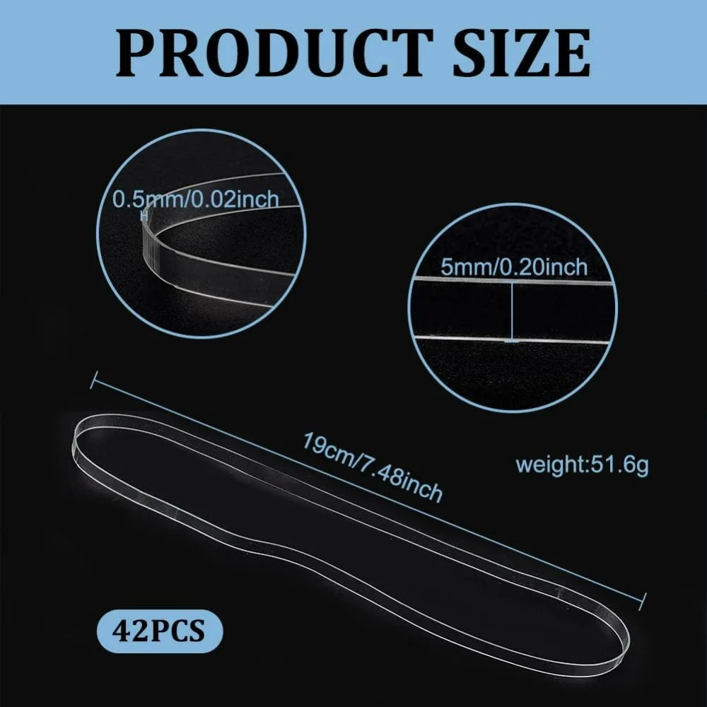 42-Pack Clear Large Rubber Bands 7.4" Heavy Duty Elastic Bulk Elastic Rubber Bands QXL