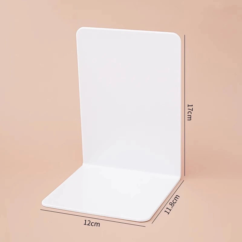 L-Shaped Bookends Desktop Organizer | Minimalist Book Stand Desktop Book Organizer QXL White