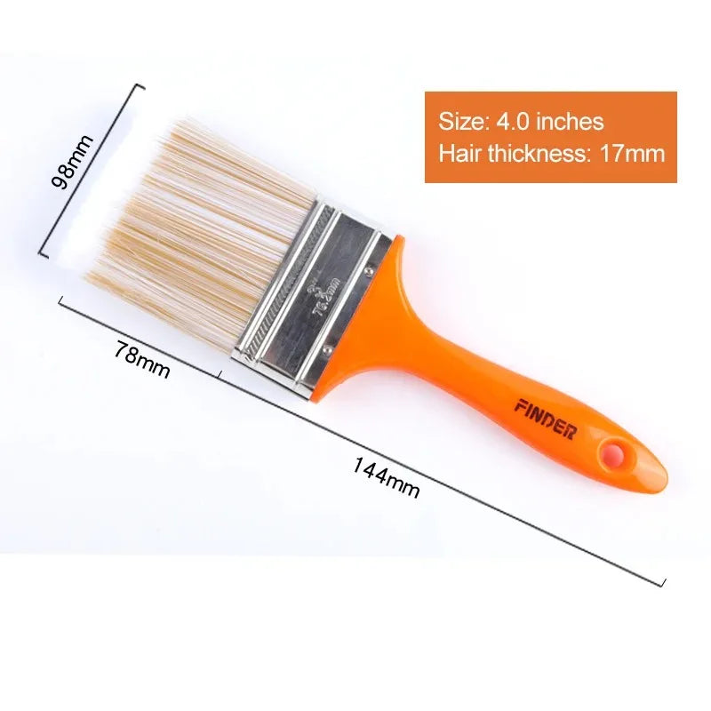 Wall Paint Brush | Soft PET Bristles, ABS Handle, 8 Sizes Paint Brush Set QXL 4 inch