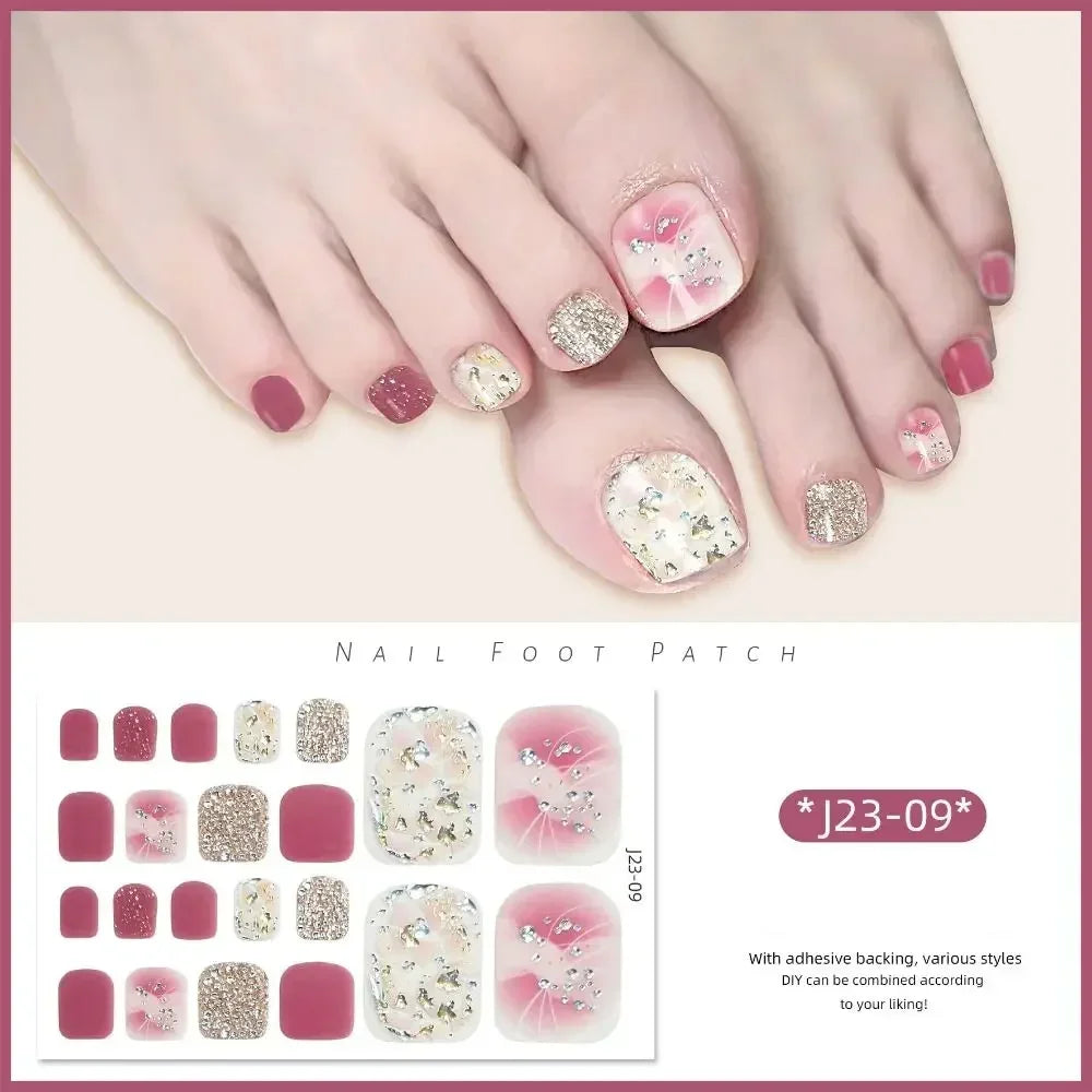 White Flash Toenail Stickers | Removable Nail Decals Toenail Stickers QXL