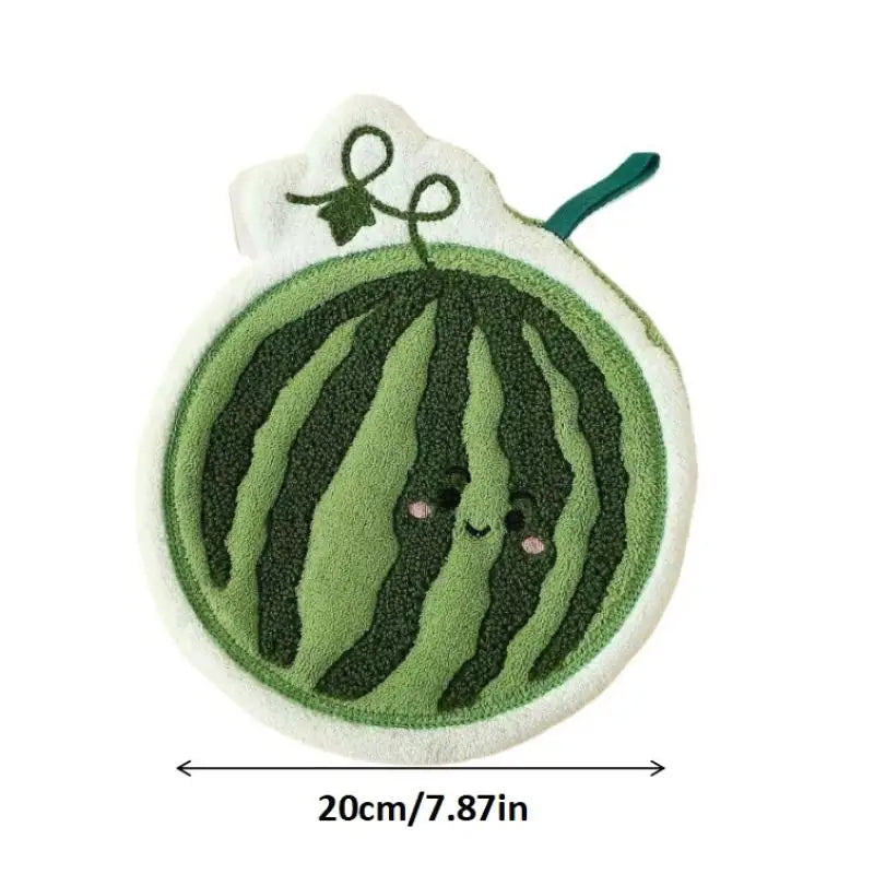 Coral Fleece Hand Towel | Fruit & Flower, Quick Dry Hanging Hand Towel QXL