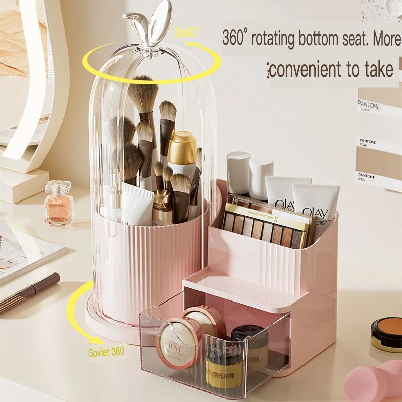 Rotating Dustproof Acrylic Makeup Organizer | Cosmetic Storage Makeup Organizer QXL