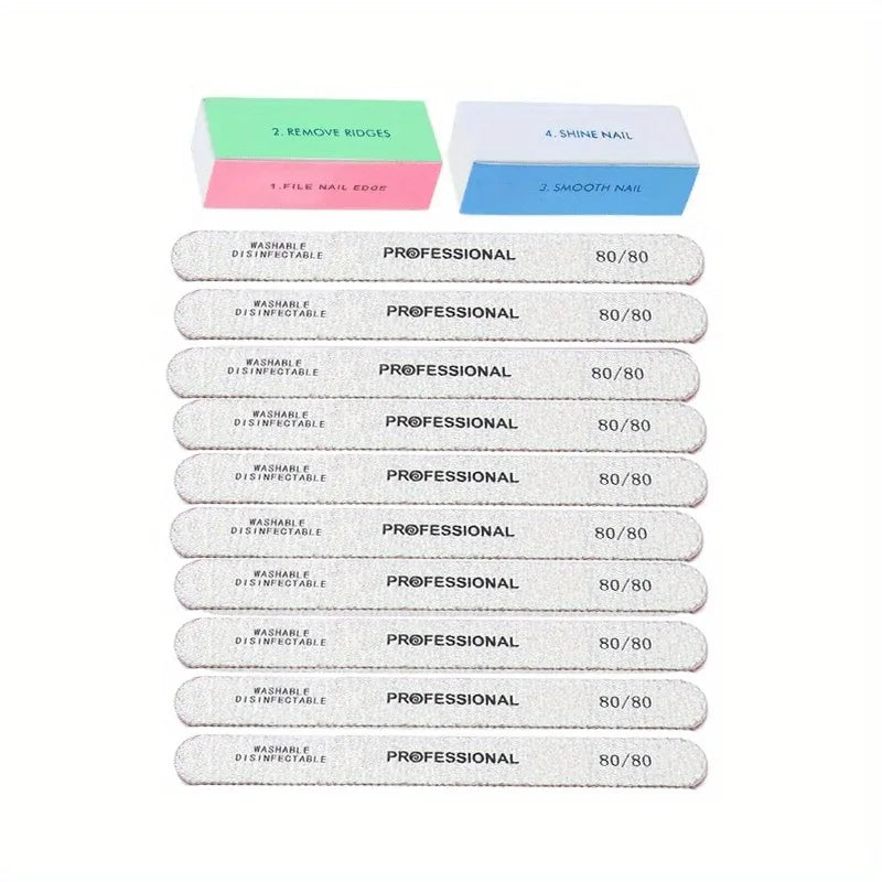 12-Pack Washable Nail Buffer Blocks & Shine Files | Manicure Nail Buffer Block Set QXL