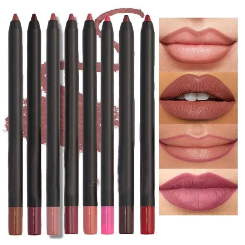 Nude Brown Matte Lip Liner Pencil – Waterproof & Long-Lasting Lip Liner Pencil QXL