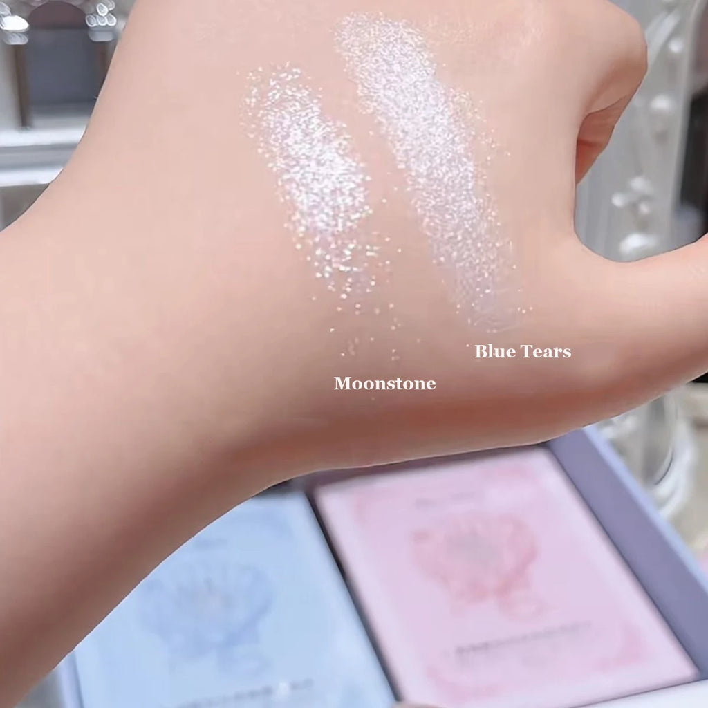 Flower Knows Shell Pearl Highlighter Palette | Shimmer Glow Highlighter Palette QXL