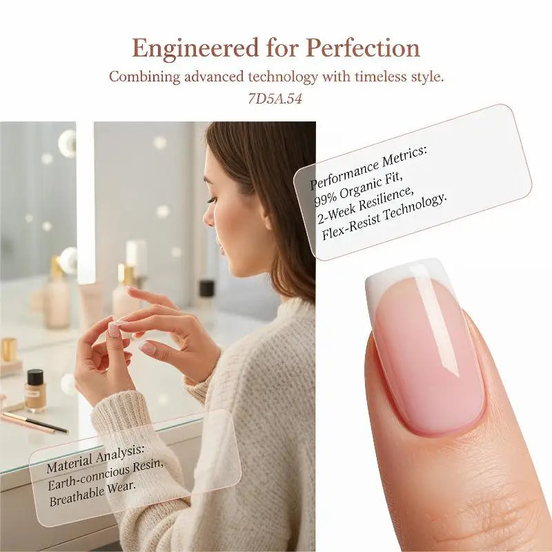 30-Pc White Edge Press-On Fake Nails | DIY Nail Art Tips Press-On Nail Tips QXL