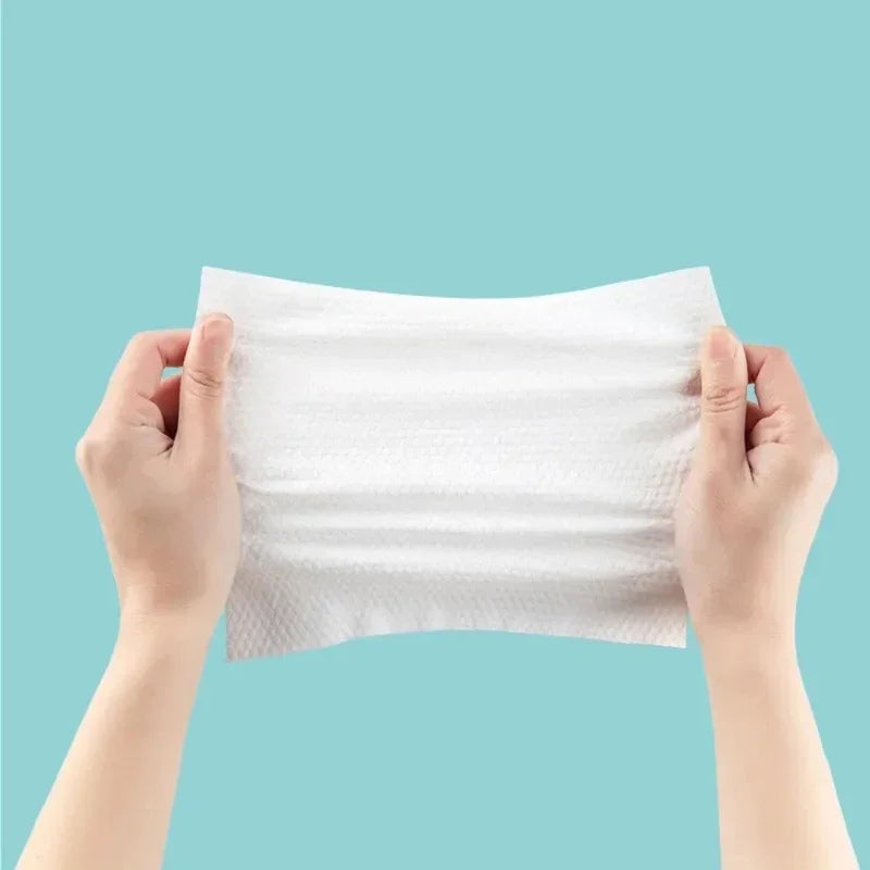 100-Pack Disposable Cotton Face Towels | Soft Dry Wet Wipes Disposable Face Towels QXL