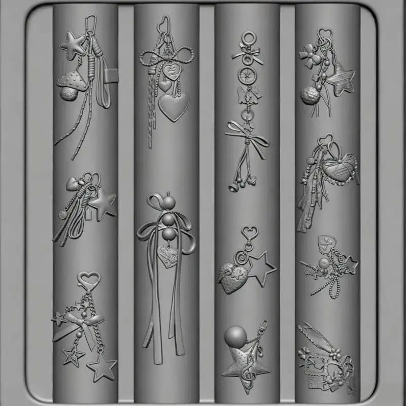 3D Bow Lace Chain Silicone Nail Mold | DIY Resin Charms Silicone Nail Mold QXL
