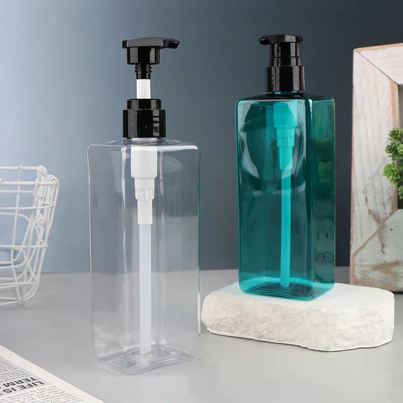 500ml Square PET Pump Bottle | Refillable Lotion Dispenser Pump Dispenser Bottle QXL