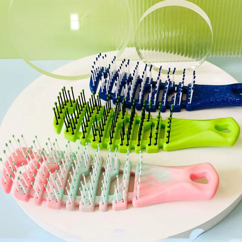 Gradient Hollow Hair Brush – Detangling Scalp Massage Comb Detangling Hair Brush QXL