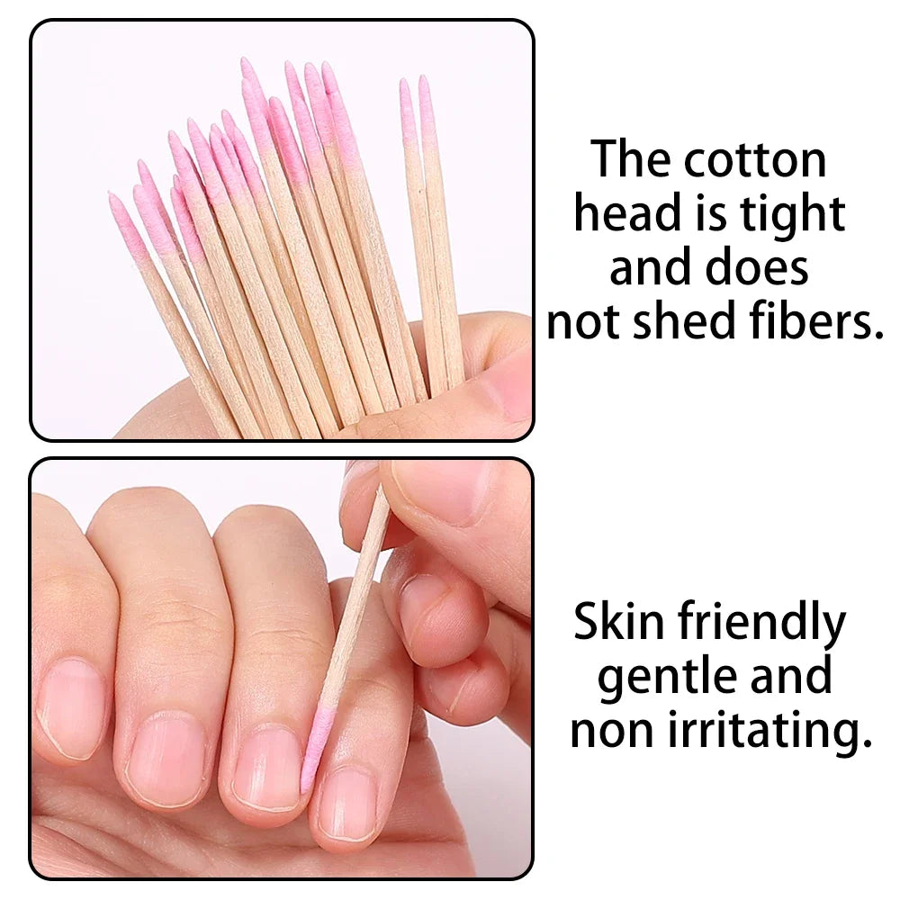 Wooden Cotton Swab Nail Polish Corrector Sticks | 1–10 Pack Nail Corrector Swabs QXL