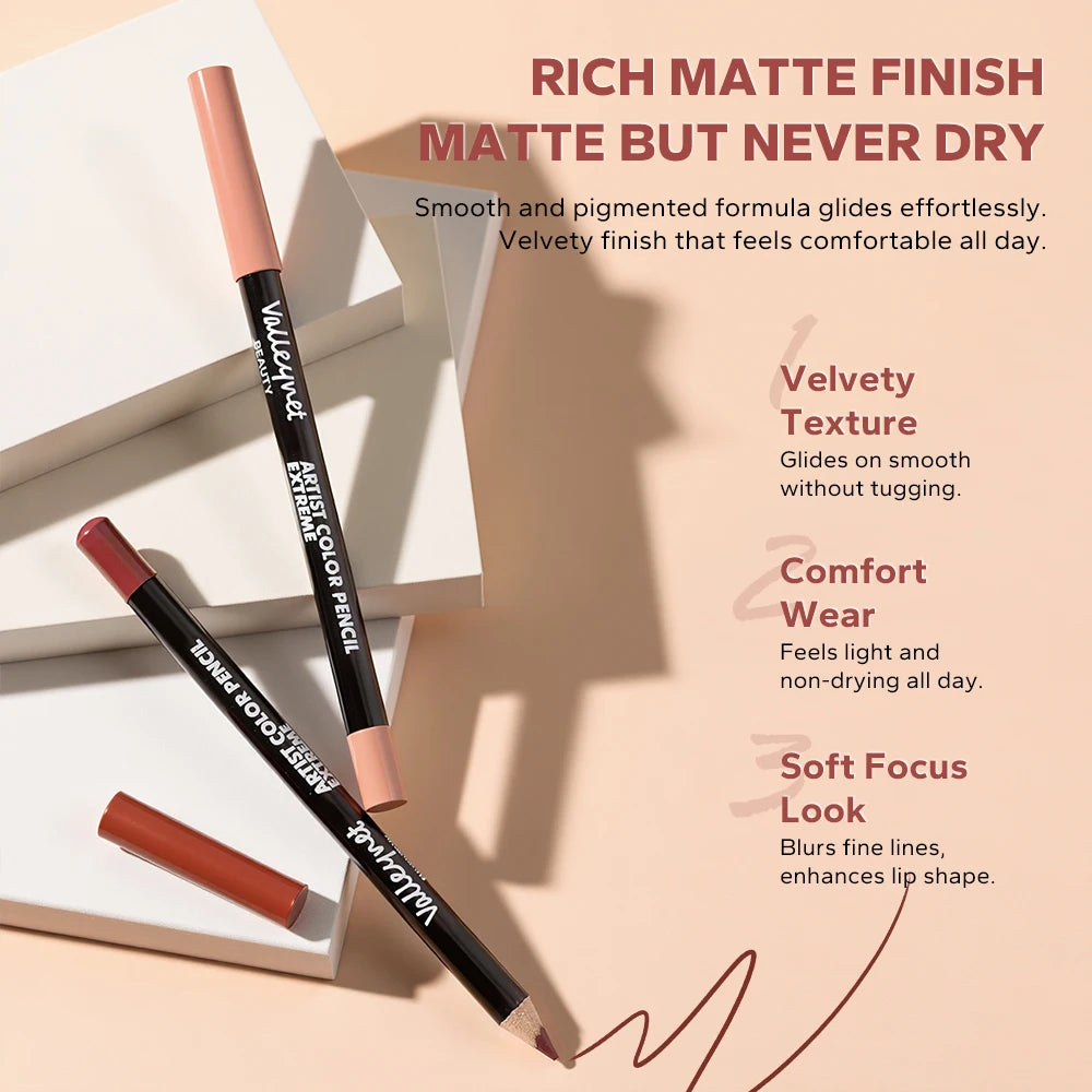 3-Piece Nude Lip Liner Set | Waterproof Matte Long-Lasting Lip Liner Set QXL