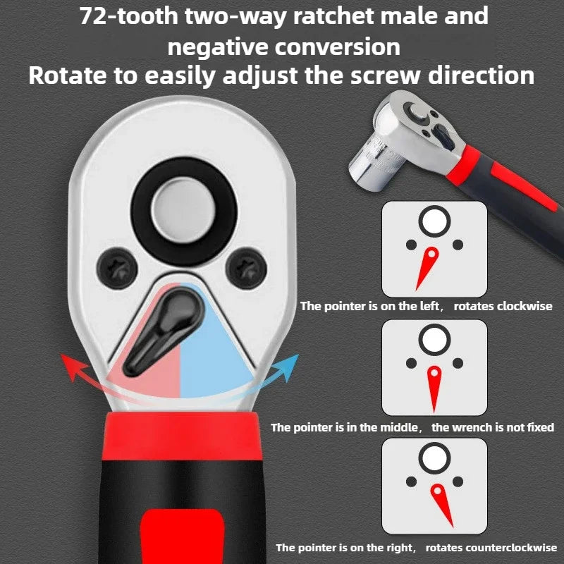48-Piece 1/4" Socket Wrench Ratchet Set | Auto Repair Tools Socket Wrench Set QXL