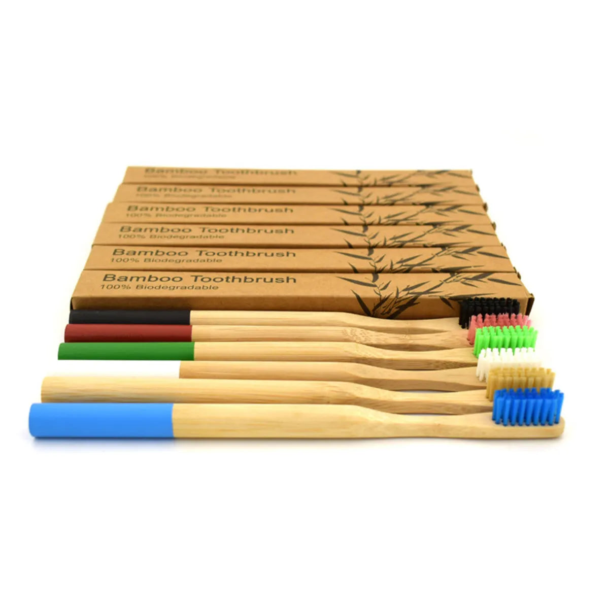 Blue Bamboo Toothbrush | Eco-Friendly Soft Bristle Adult Bamboo Toothbrush QXL