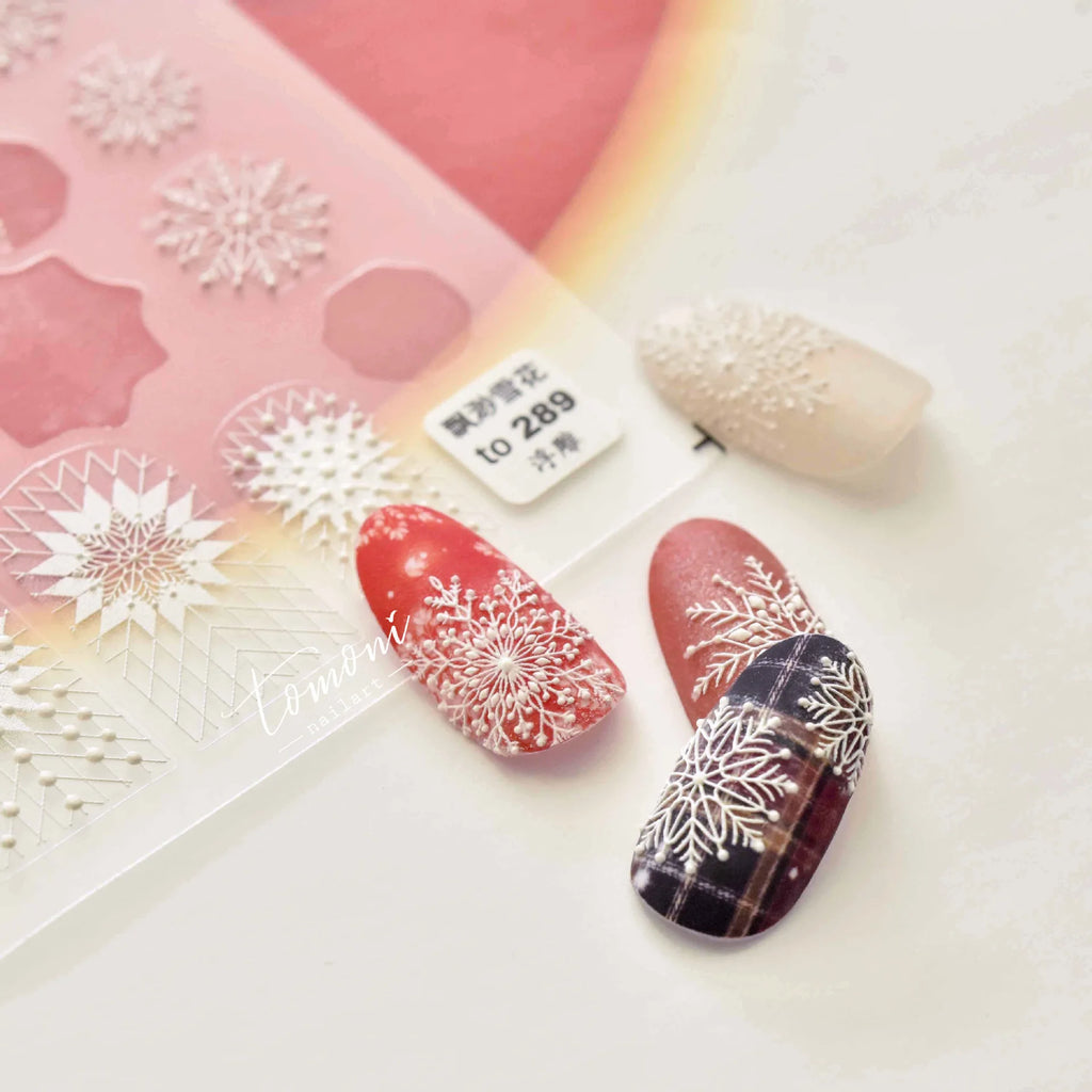 5D Embossed Snowflake Nail Stickers | Christmas Winter Nail Art Nail Art Stickers QXL