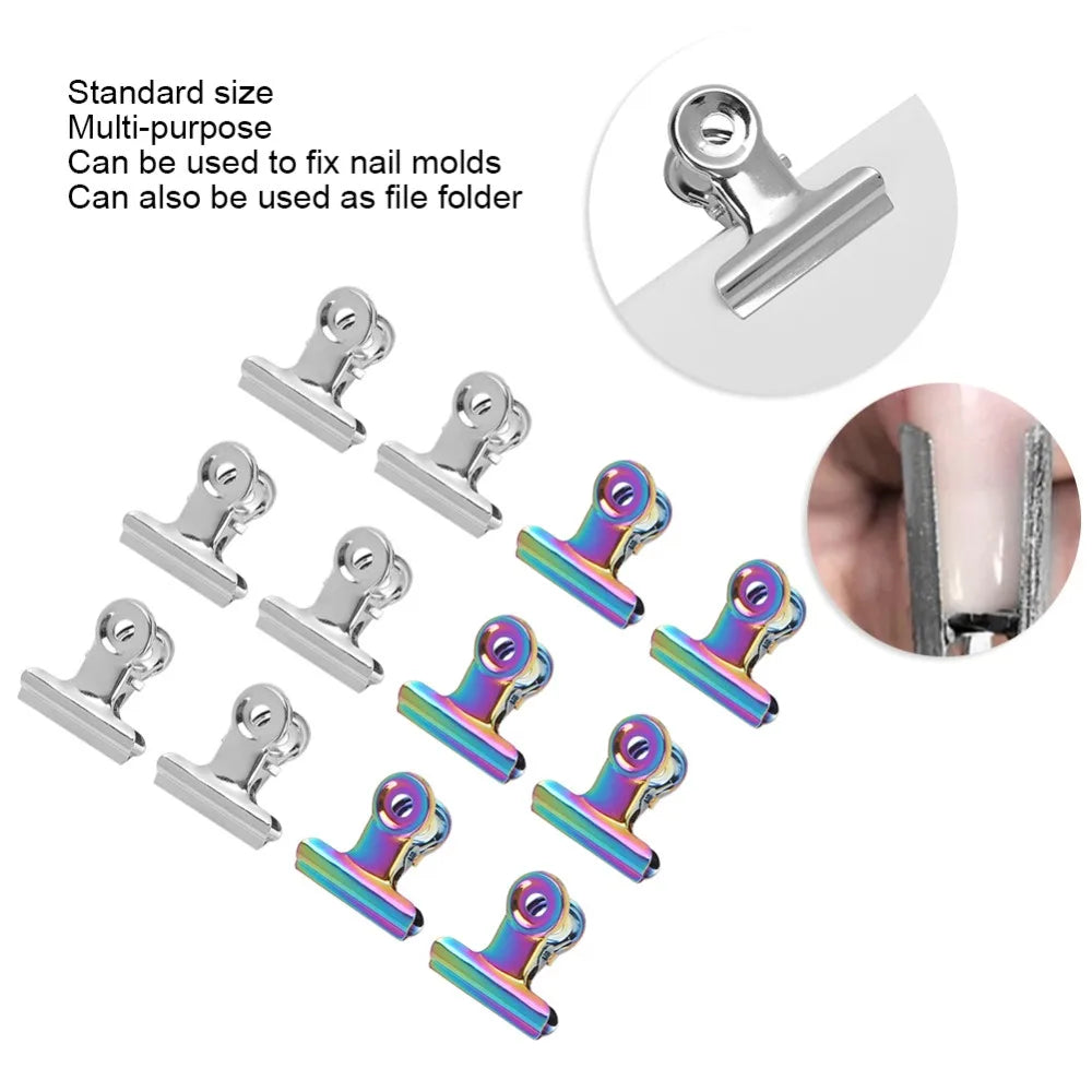 12-Pack Metal Nail Pinching Clips | Quick-Build Nail Tips Nail Shaping Clips QXL