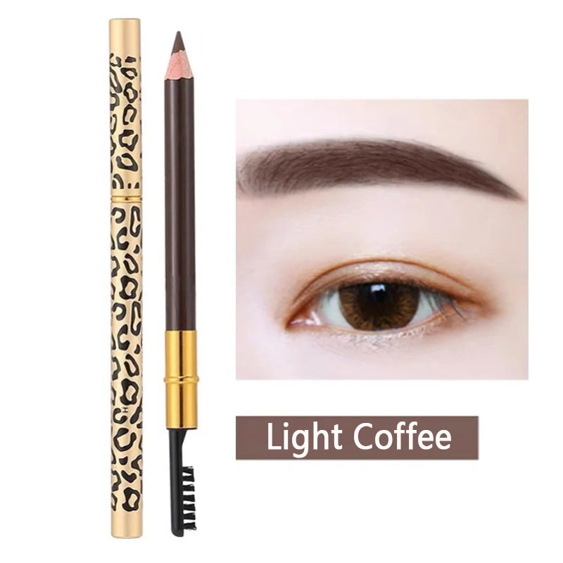 Waterproof Double-Ended Eyebrow Pencil & Spoolie Brush Eyebrow Pencil QXL