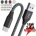 18W USB-A to USB-C Fast Charging Cable 1M 2M 3M | CE RoHS USB-C Charging Cable QXL black 2m