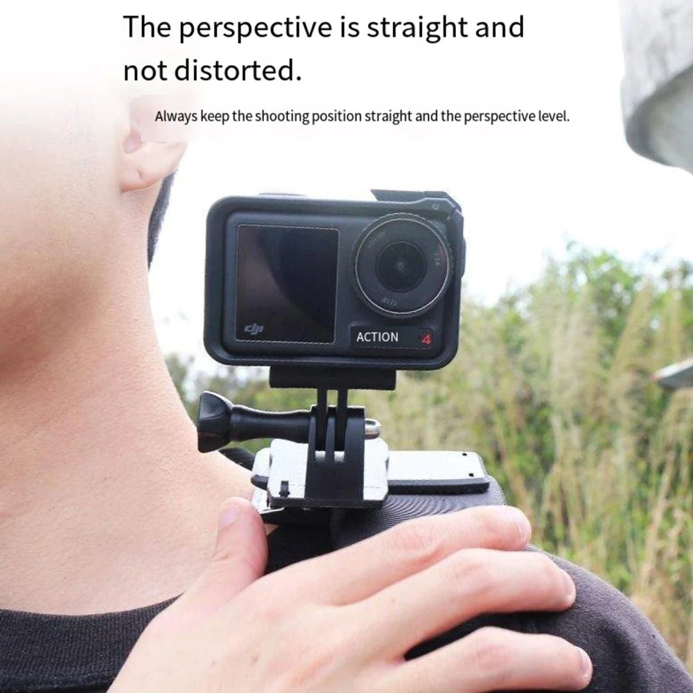 360° Rotatable Camera Backpack Clip Mount | GoPro DJI DSLR Camera Backpack Mount QXL