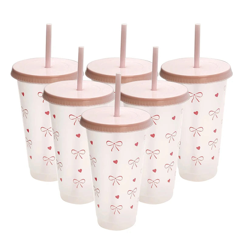 Kawaii Tumbler with Straw | Cute Bowknot BPA-Free Plastic Cup Kawaii Tumbler QXL