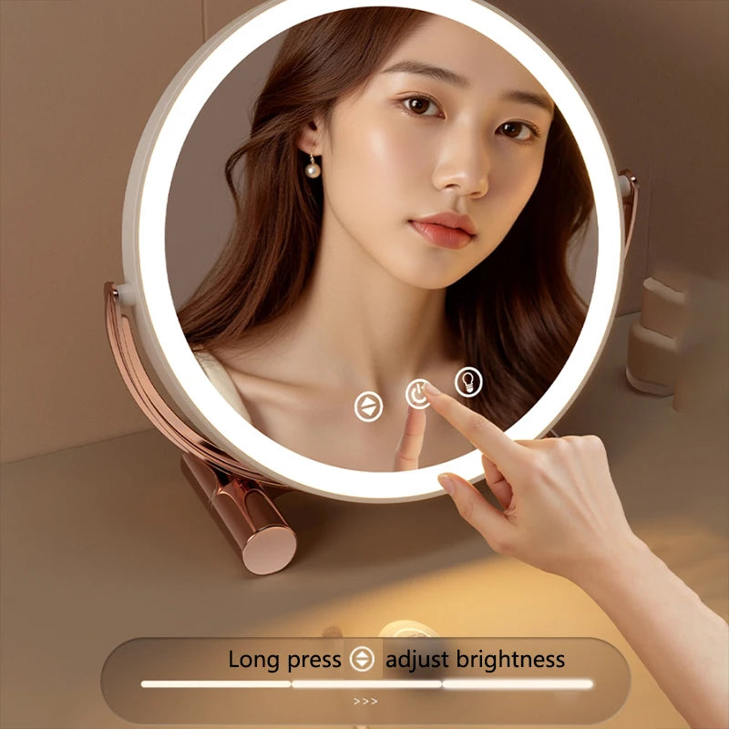 LED Vanity Mirror 3-Colour Lights Touch Control USB-C Charging LED Vanity Mirror QXL