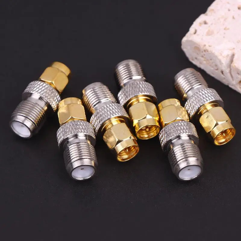 2-Pack SMA Male to F Female RF Coaxial Adapter | Gold Plated RF Coaxial Adapter QXL