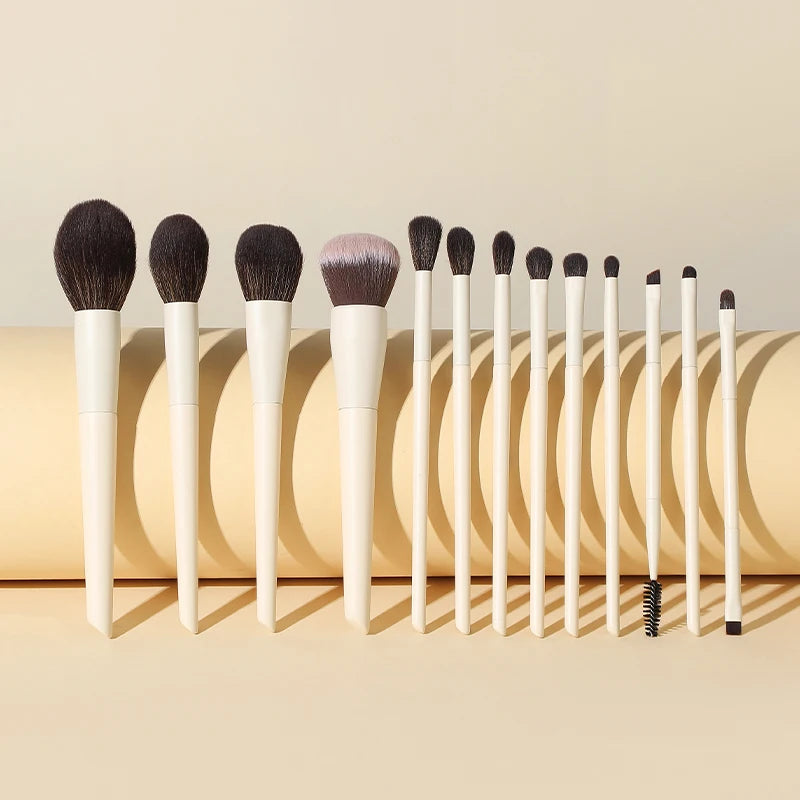13-Piece Makeup Brush Set | Soft Bristles & Wooden Handles Makeup Brush Set QXL
