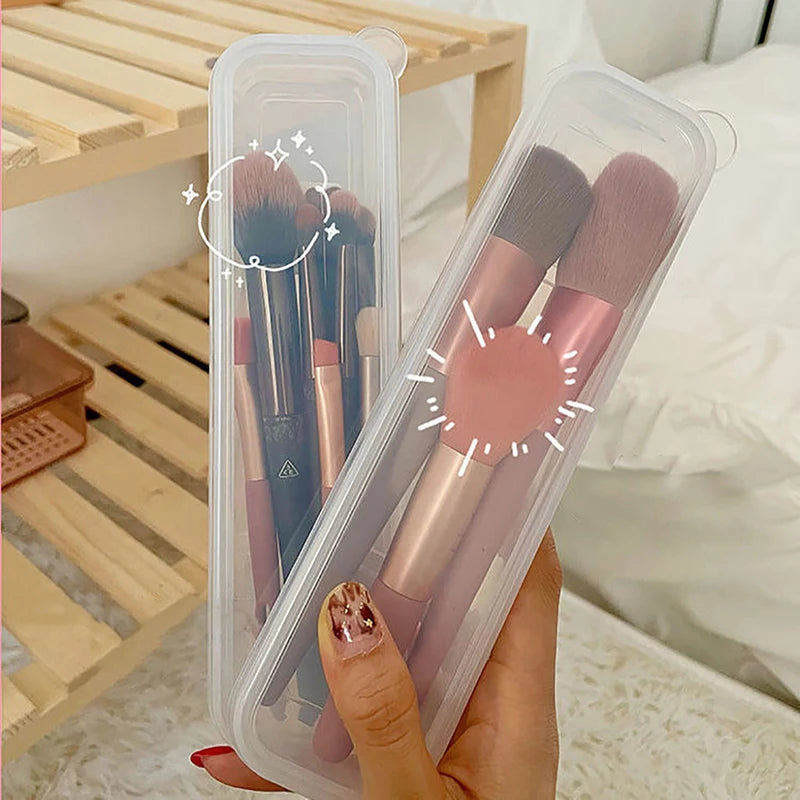 Transparent Makeup Brush Holder & Cosmetic Organizer with Lid Cosmetic Brush Organizer QXL Default Title