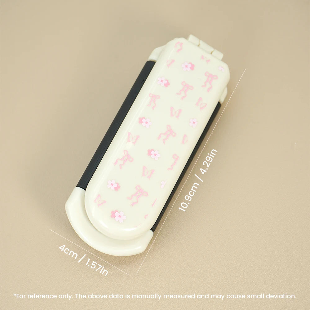 Foldable Air Cushion Comb with Mirror | Portable Floral Mini Comb Foldable Hair Comb QXL