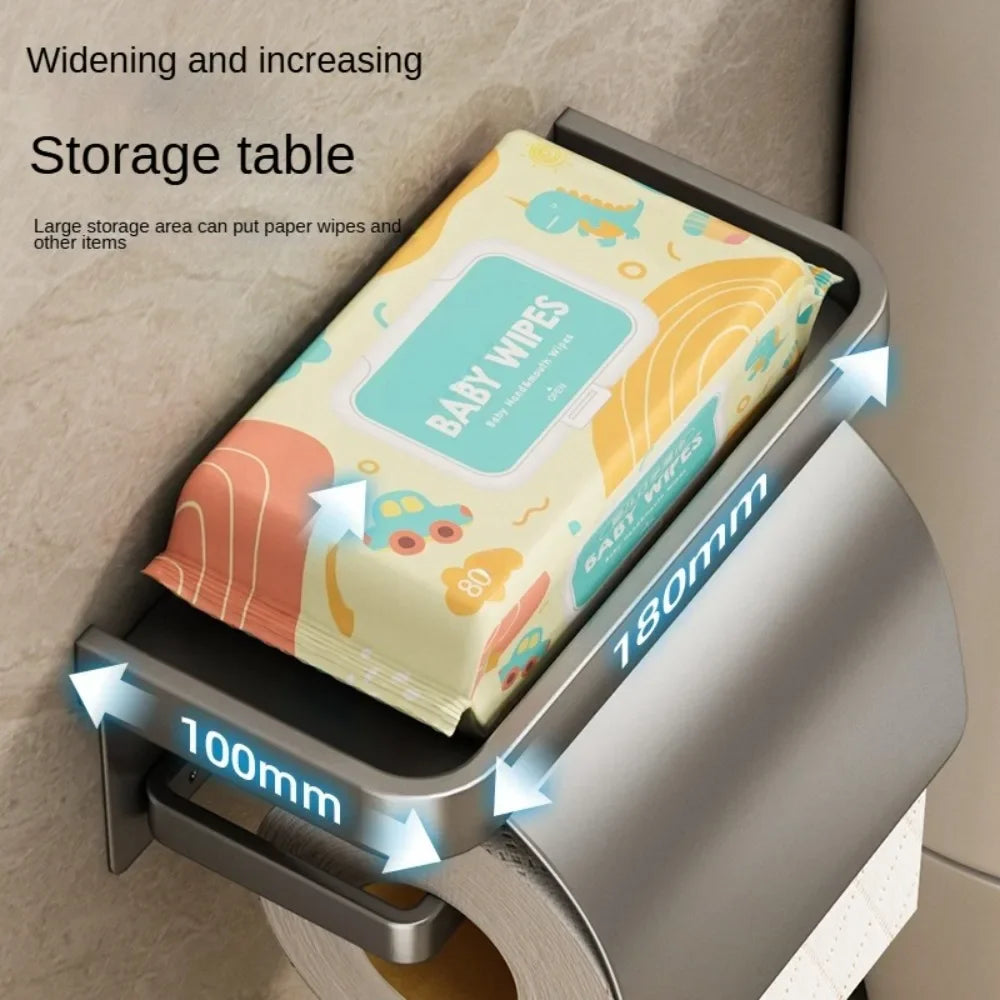Aluminum Toilet Paper Holder – Rust-Proof, Ventilated & Splash Guard Toilet Paper Holder QXL