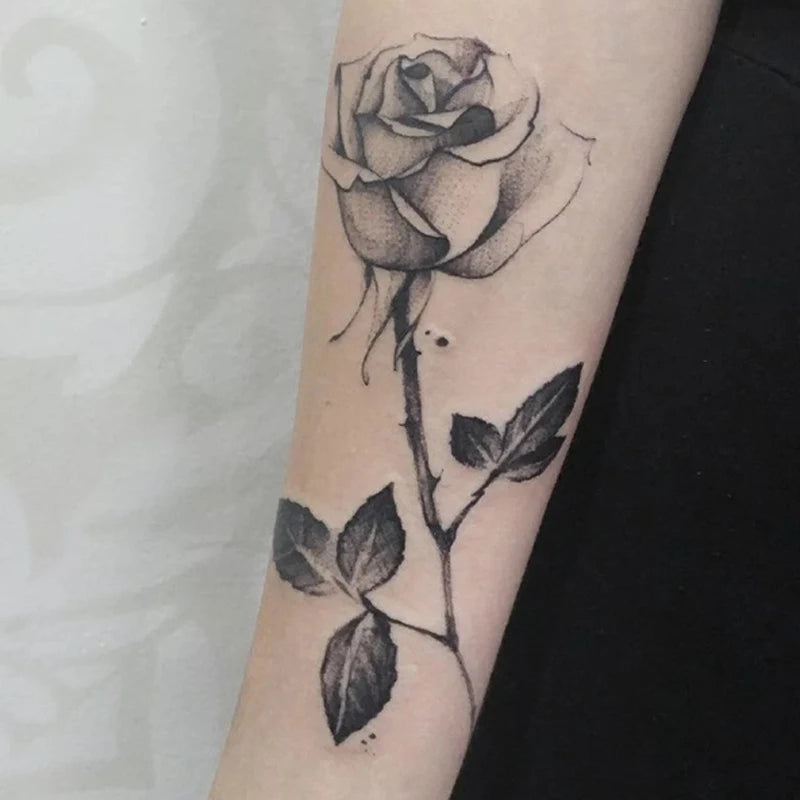 Waterproof Temporary Tattoo Stickers – Rose & Butterfly Designs Temporary Tattoo Sticker QXL