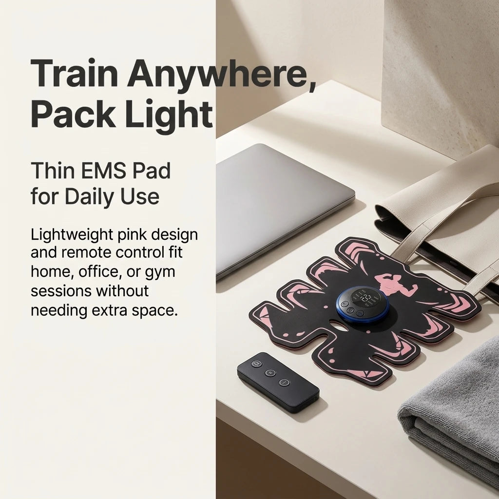 EMS Abdominal Muscle Trainer 8-Pad Stimulator & Remote EMS Muscle Trainer QXL