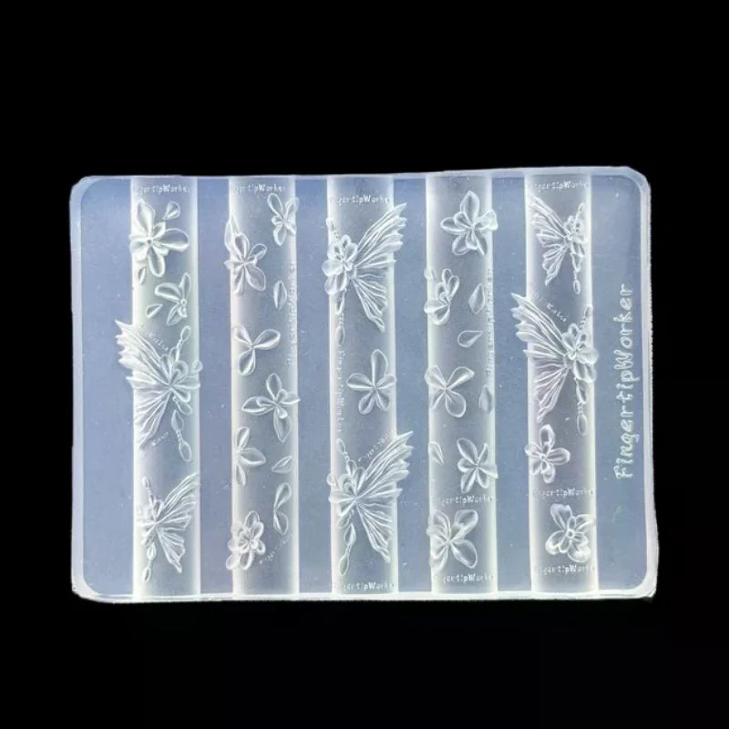 3D Baroque Silicone Nail Mold | Heart Butterfly Flower DIY Art Silicone Nail Mold QXL