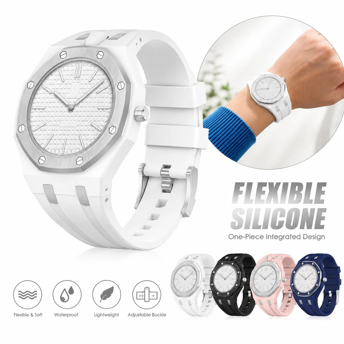 Silicone Watch Strap for Swatch Royal P | One-Piece Band Silicone Watch Strap QXL