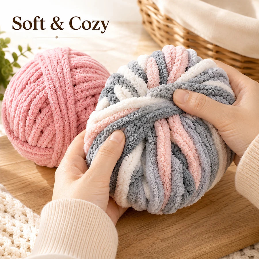 Super Thick Chunky Polyester Yarn | DIY Knitting & Crochet Chunky Craft Yarn QXL