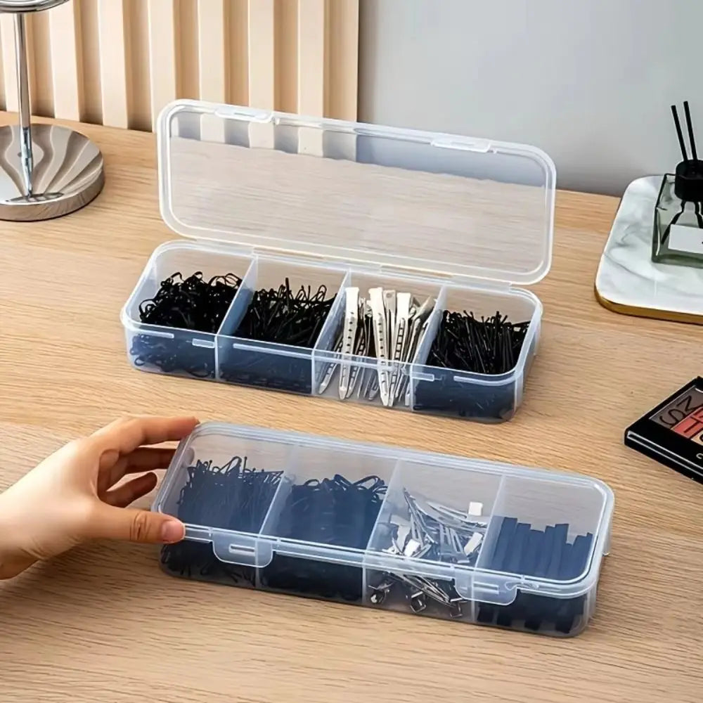 4-Grid Transparent Dustproof Desktop Storage Organizer Box Desktop Storage Organizer QXL