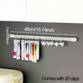 20-Clip Hanging Slide Rail Storage Rack | Door Cabinet Organizer Hanging Storage Rack QXL 40cm