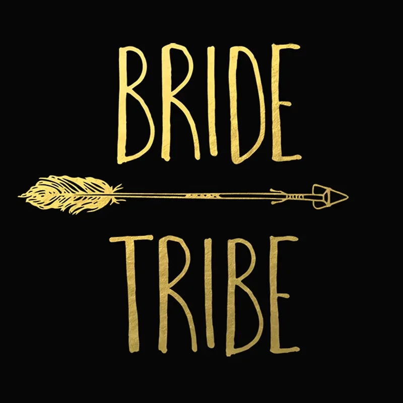 5-Pack Team Bride Gold Temporary Tattoos | Bachelorette Party Temporary Tattoos QXL
