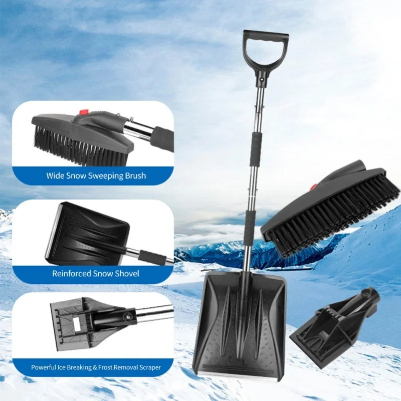 3-in-1 Extendable Car Snow Removal Kit – Shovel, Scraper & Brush Car Snow Removal Kit QXL
