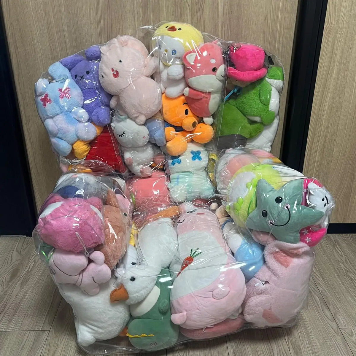 Clear Stuffed Animal Bean Bag Storage Chair Cover | PVC Organizer Toy Storage Organizer QXL