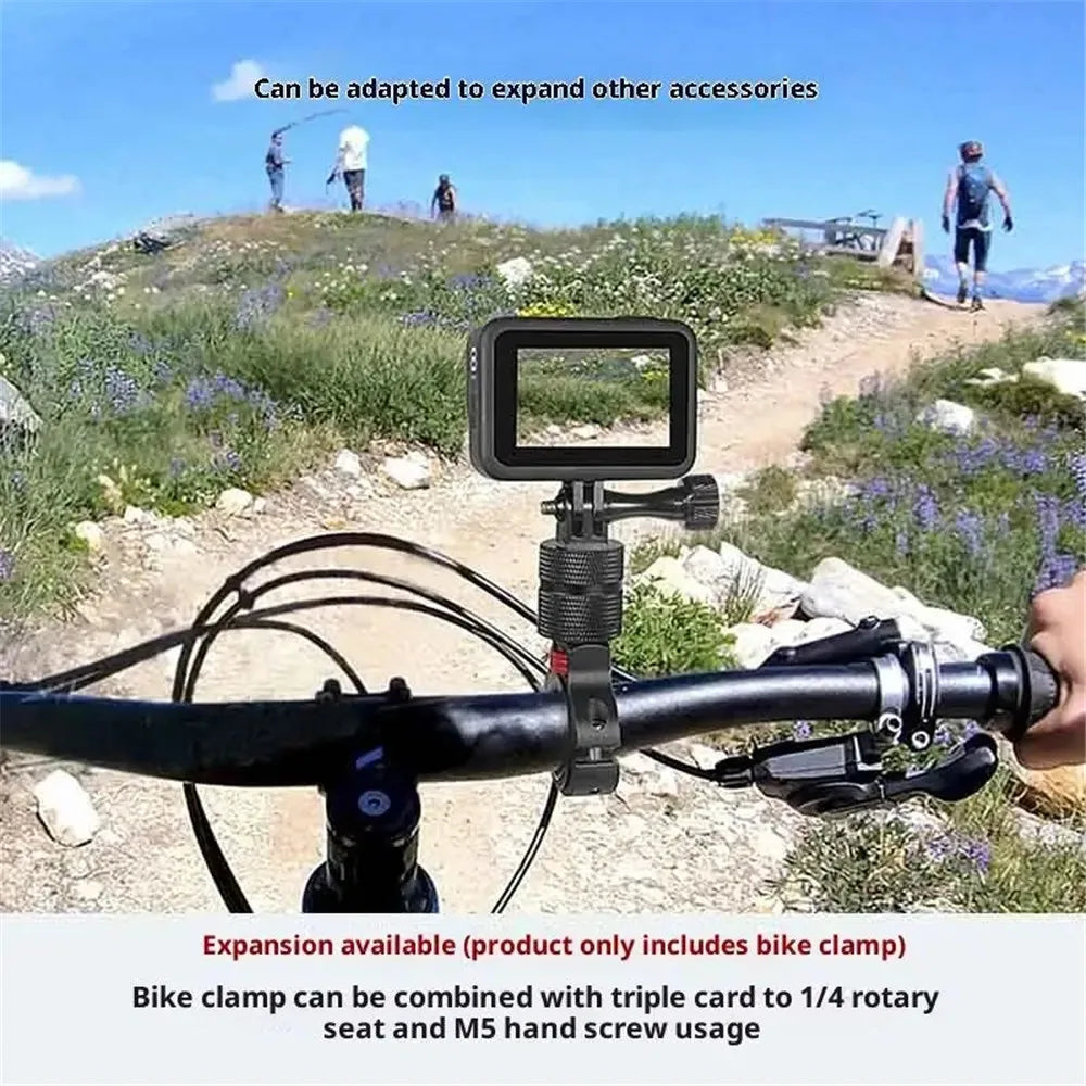 Bike & Motorcycle Handlebar Mount for GoPro, Insta360 & GPS Handlebar Camera Mount QXL