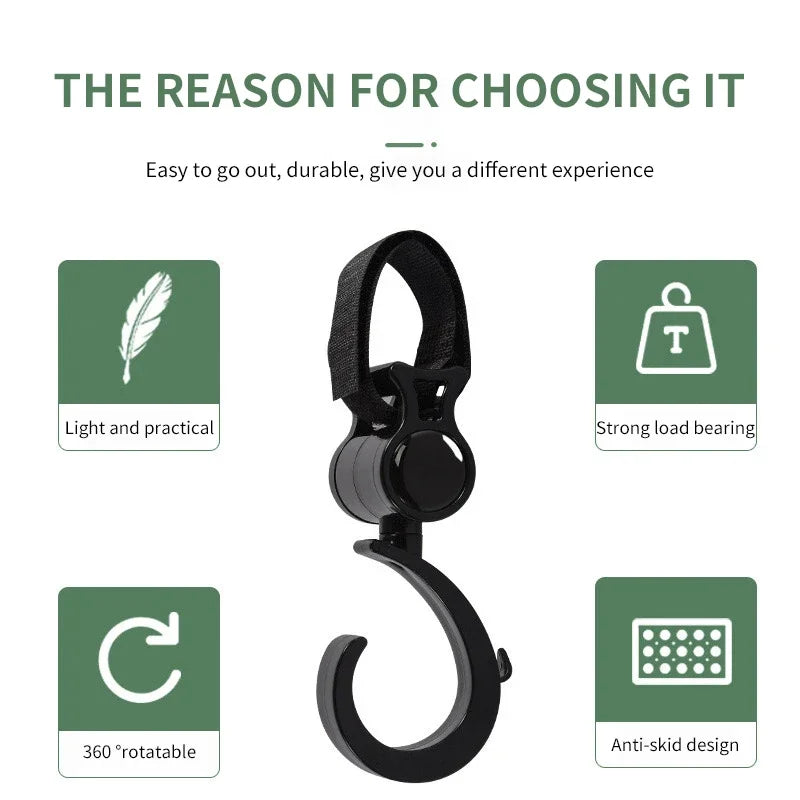 2-Pack Cartoon Stroller Hooks | Adjustable Bag & Umbrella Hook Stroller Hook Set QXL