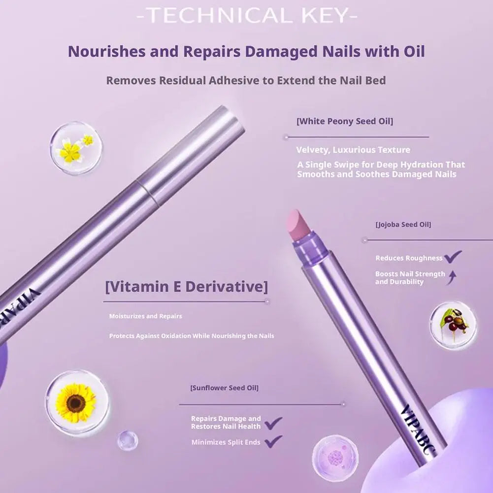 3-in-1 Cuticle Oil Pen & Ceramic Nail Pusher – Nail Nourishing Cuticle Oil Pen QXL