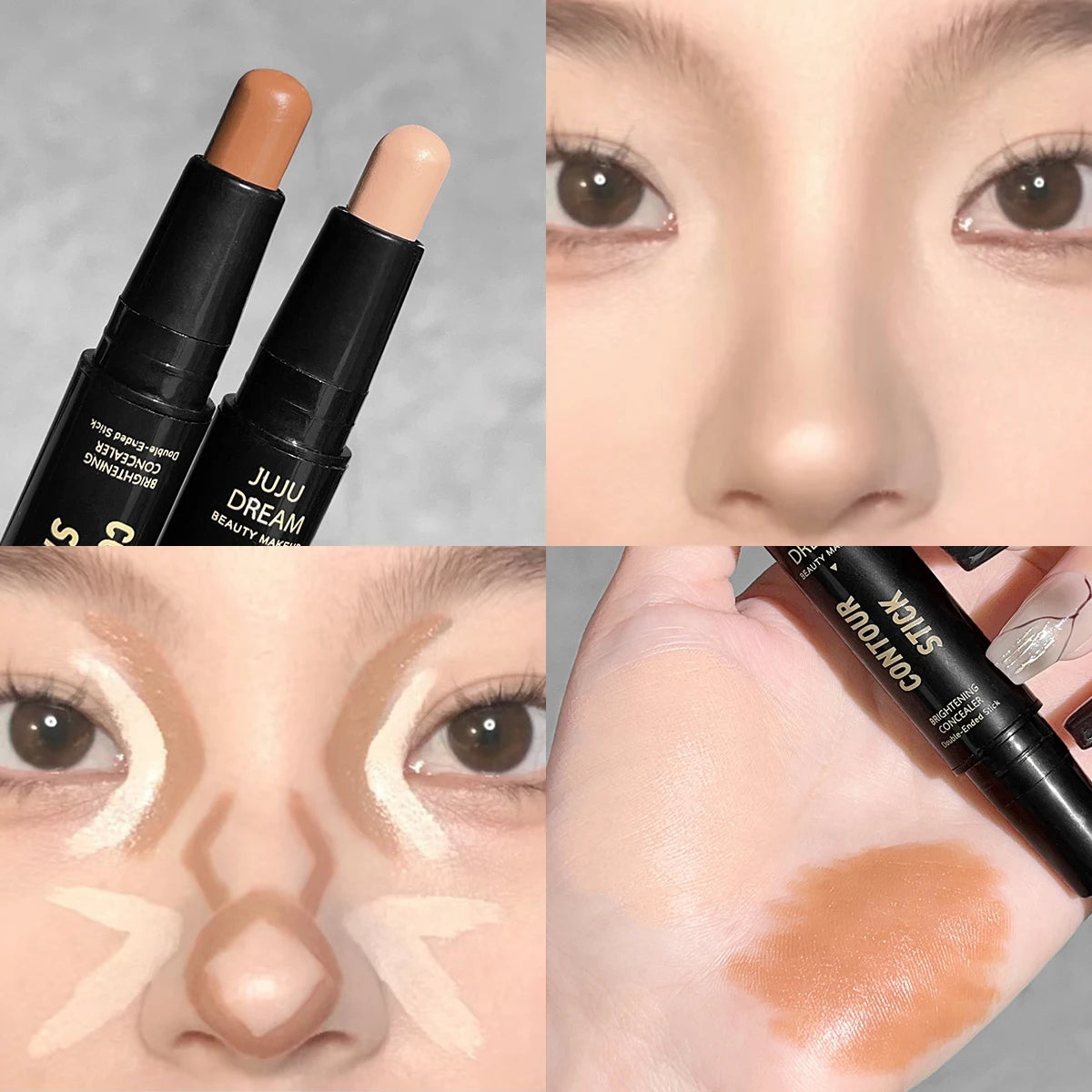 JUJU Dream 2-in-1 Contour & Highlighter Stick – Dual-Ended Contour Highlighter Stick QXL JUJU 9701-02