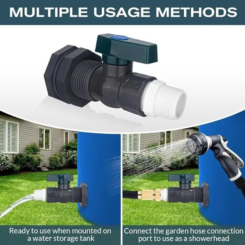 3/4" Rain Barrel Spigot Kit | PVC Valve & Bulkhead Fitting Rain Barrel Spigot Kit QXL