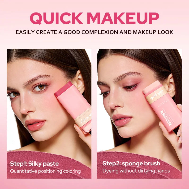 Life Girls Peach Air Blush Stick | Multi-Purpose Highlight & Blush Blush Stick QXL